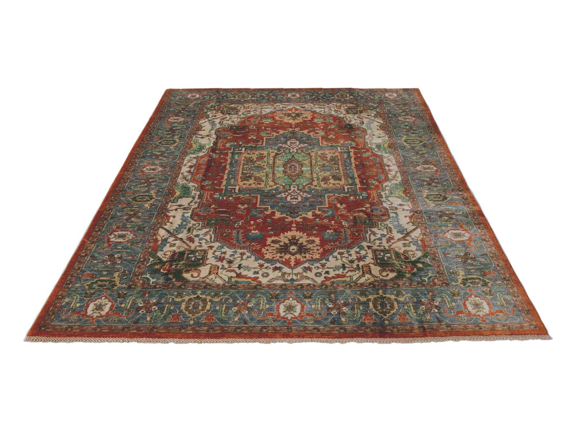 6' 3 x 9' 2 Hand Knotted Heriz Rug