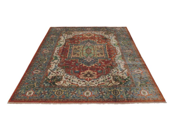 Detail image of 6' 3 x 9' 2 Hand Knotted Heriz Rug