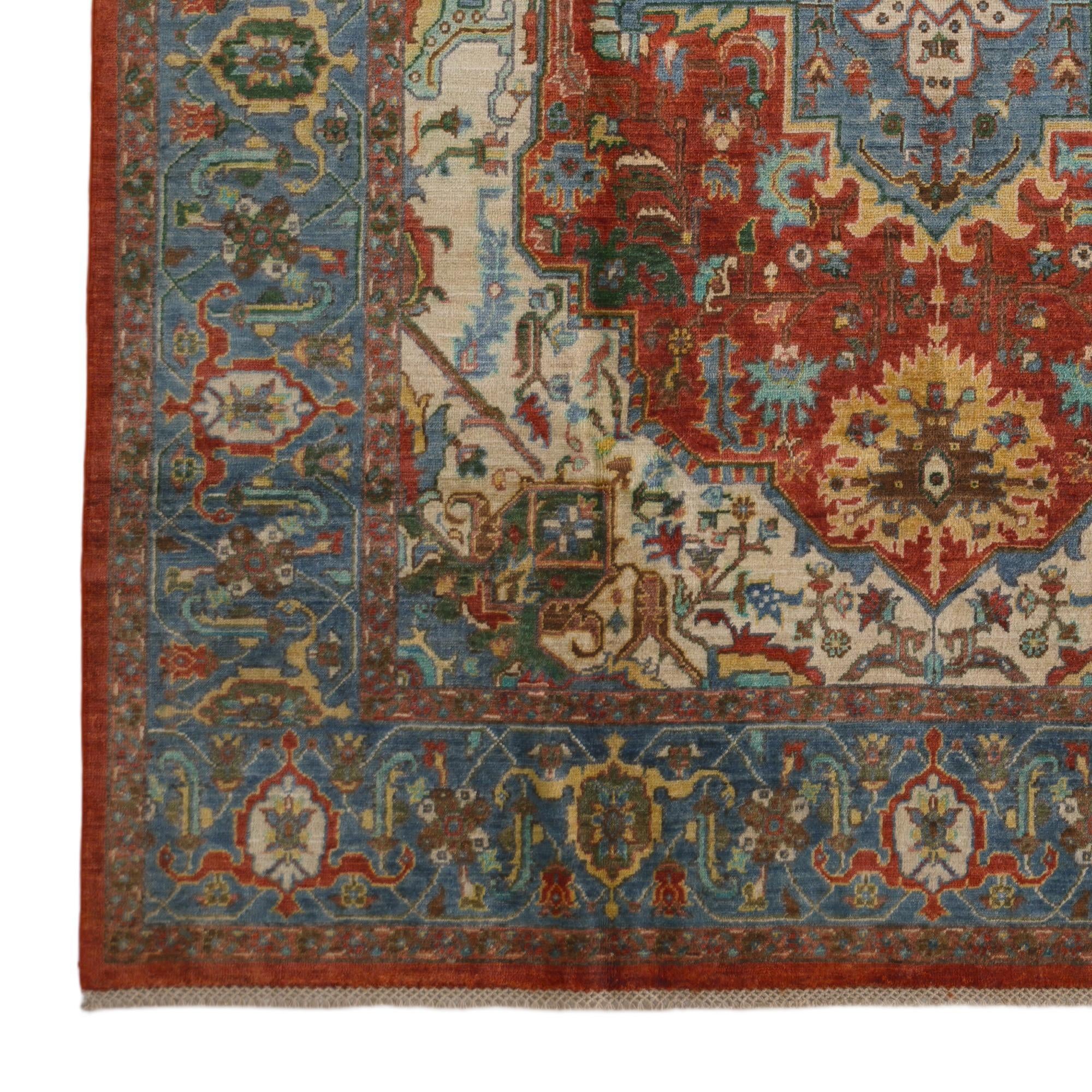 6' 3 x 9' 2 Hand Knotted Heriz Rug