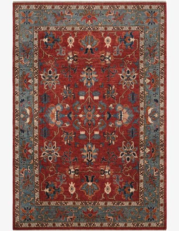 6' 9 x 9' 9 Hand Knotted Heriz Rug