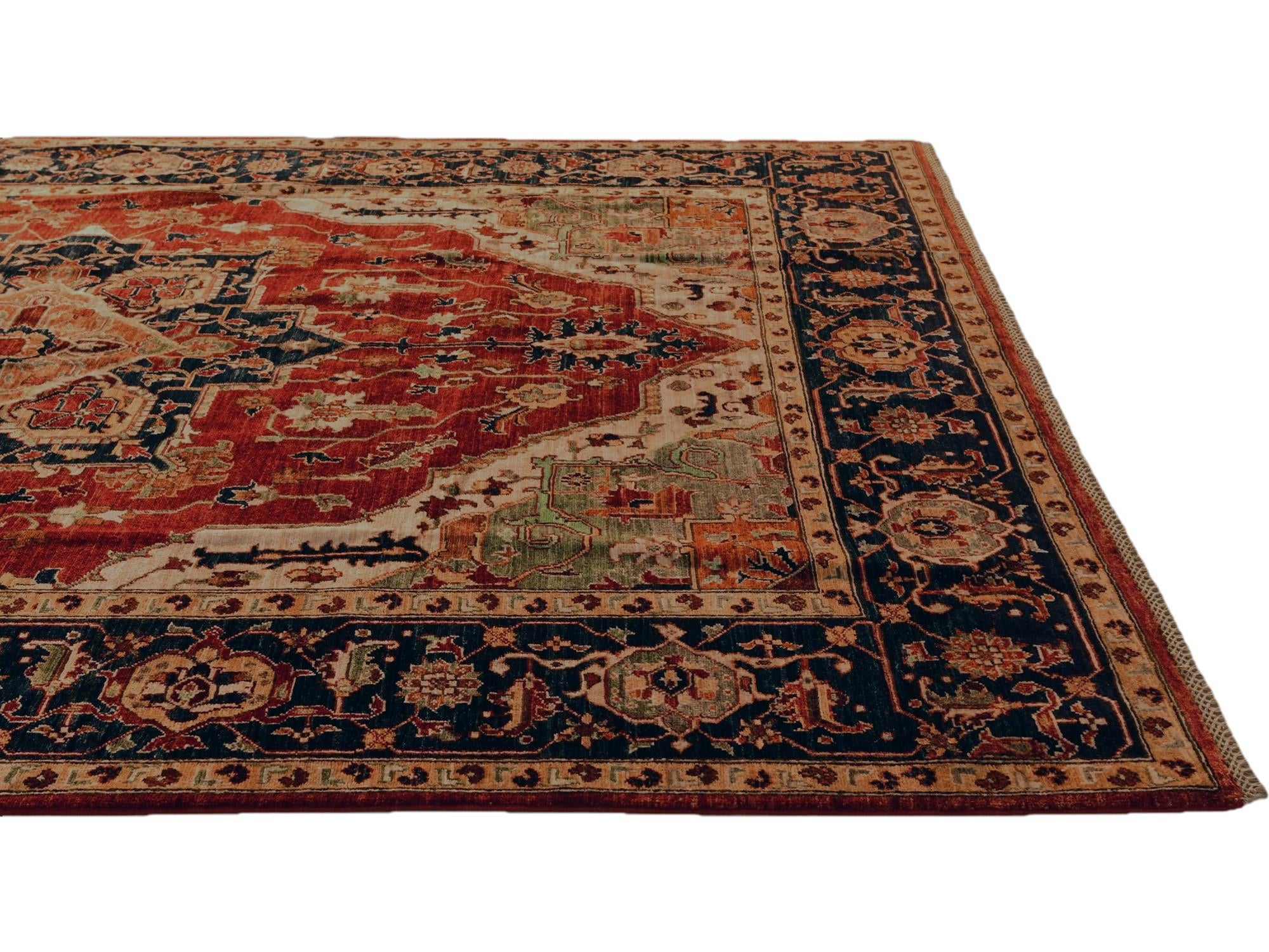 6' 6 x 9' 7 Hand Knotted Heriz Rug
