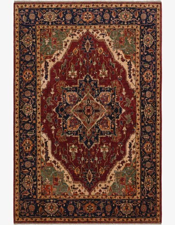 6' 6 x 9' 7 Hand Knotted Heriz Rug