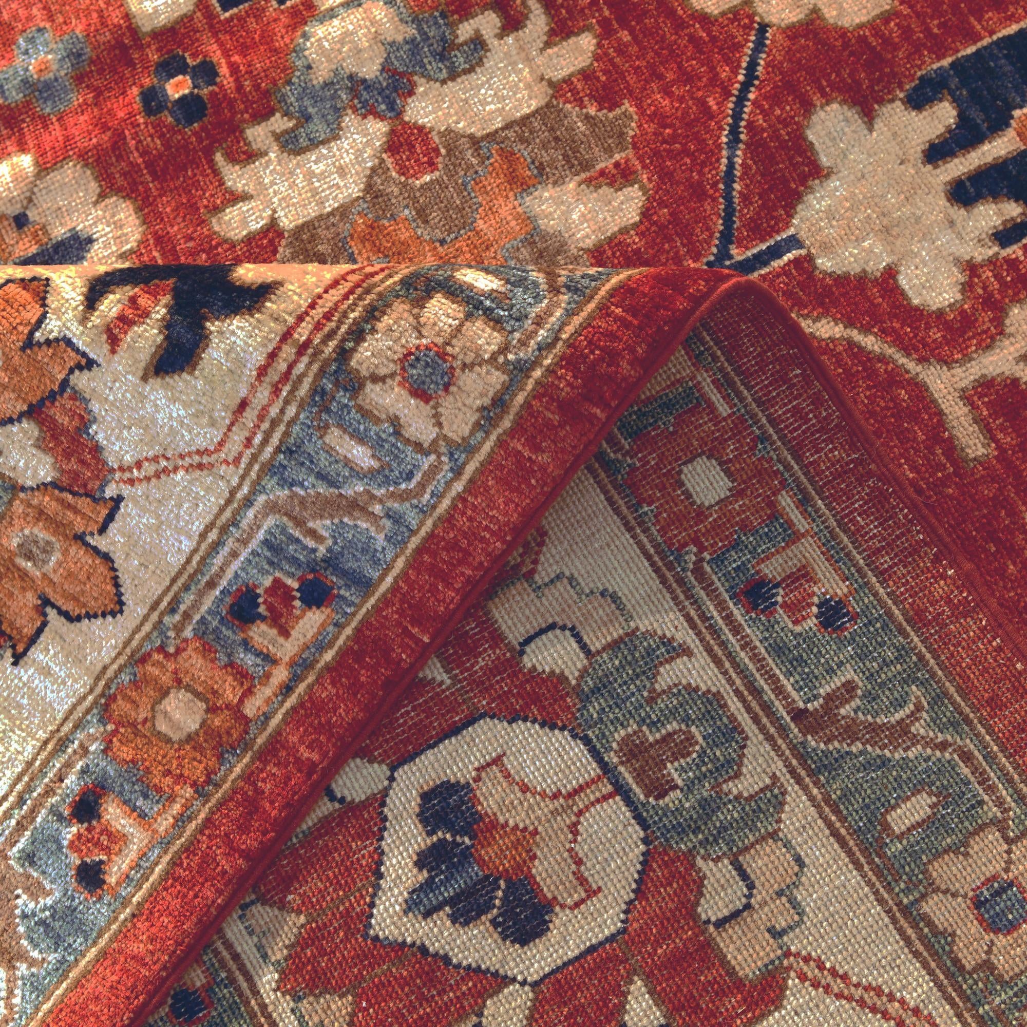 9' x 12' 2 Hand Knotted Heriz Rug