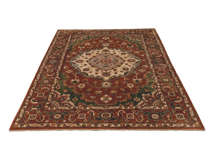 Detail image of 6' 11 x 9' 9 Hand Knotted Heriz Rug