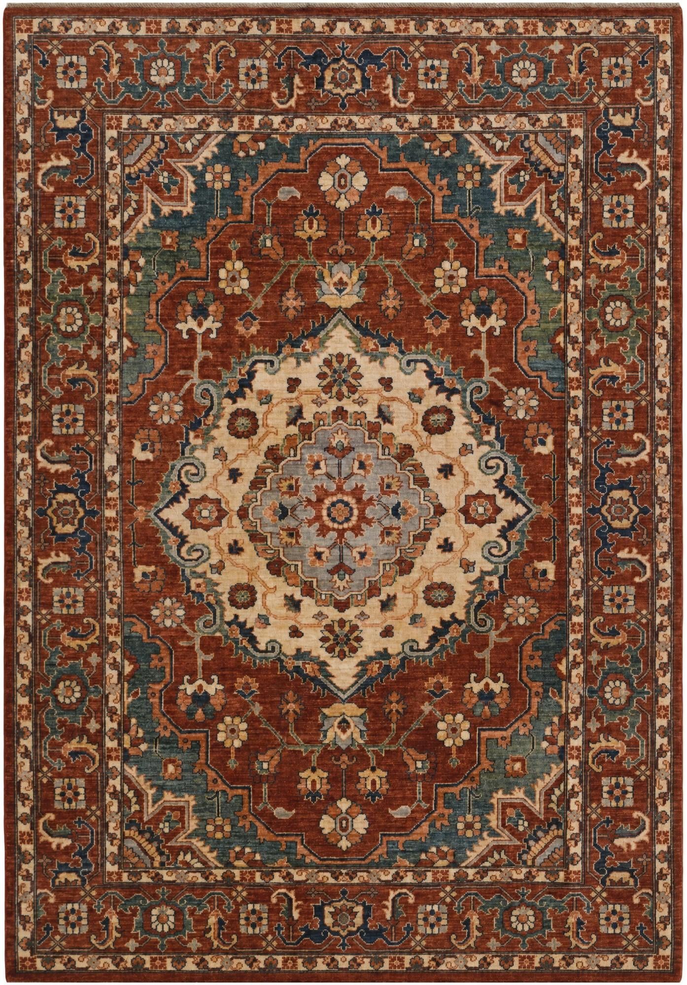 6' 11 x 9' 9 Hand Knotted Heriz Rug
