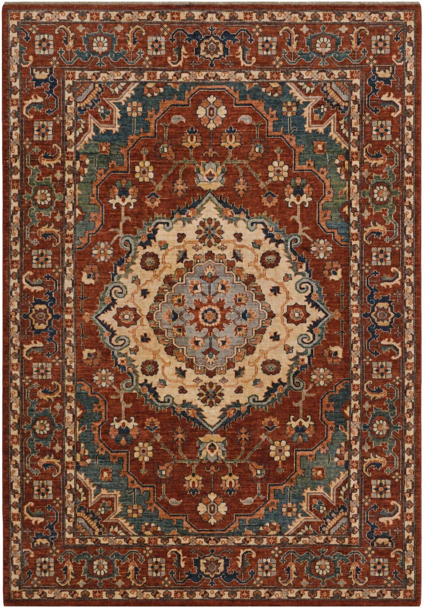 6' 11 x 9' 9 Hand Knotted Heriz Rug