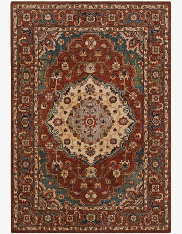 6' 11 x 9' 9 Hand Knotted Heriz Rug
