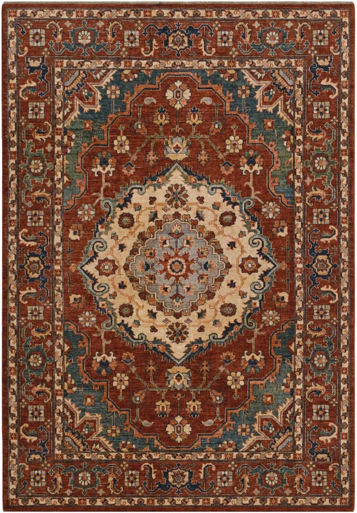 6' 11 x 9' 9 Hand Knotted Heriz Rug