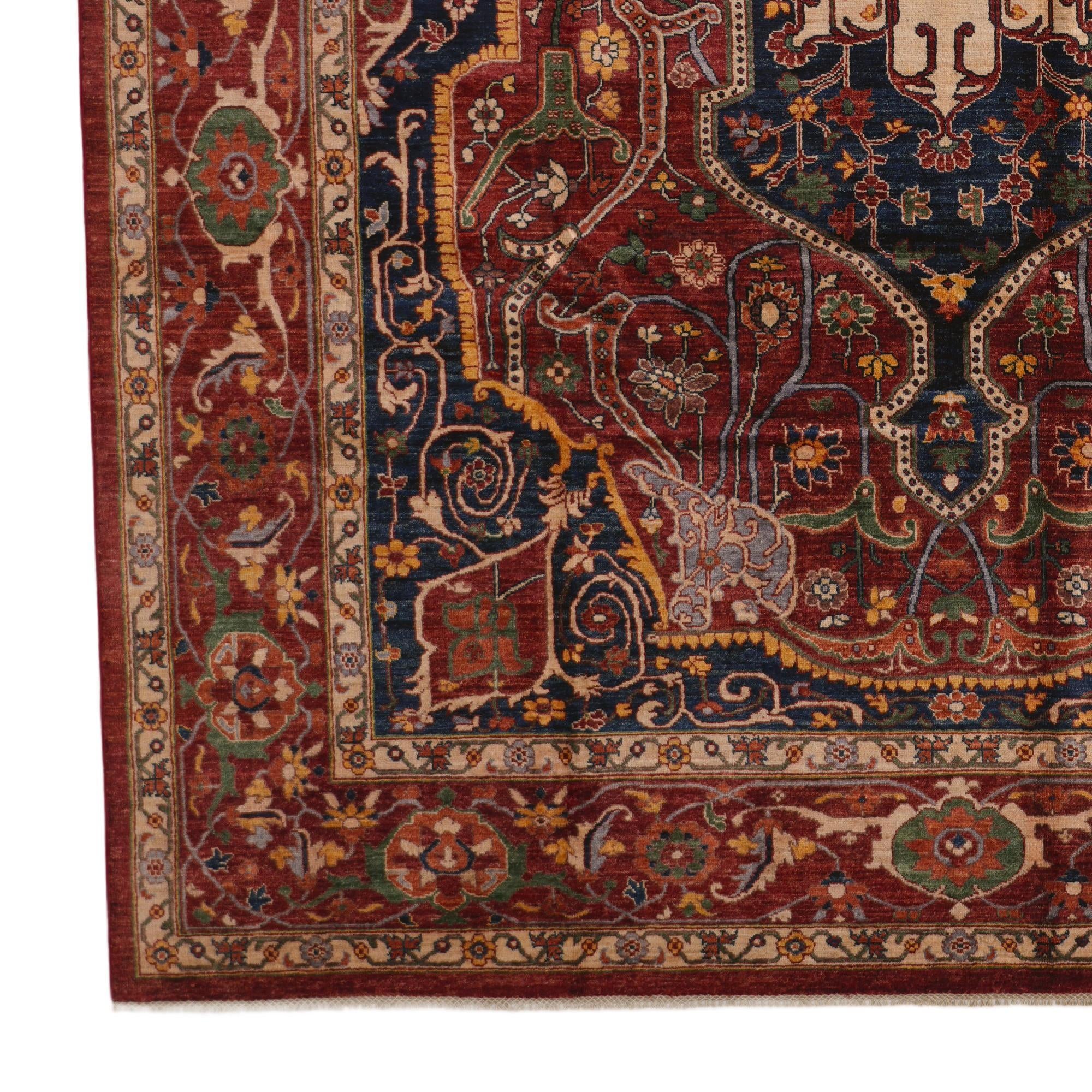 9' 3 x 11' 11 Hand Knotted Heriz Rug