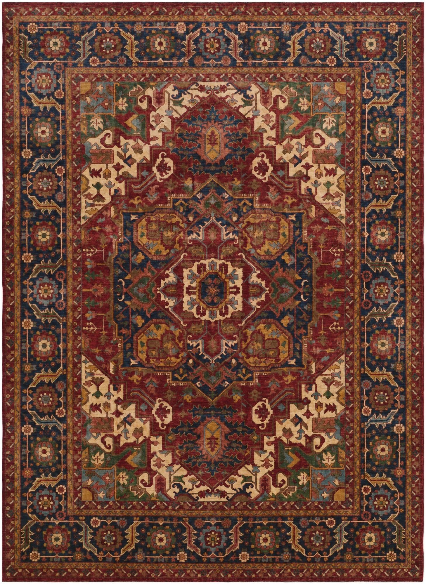 10' x 13' 8 Hand Knotted Heriz Rug