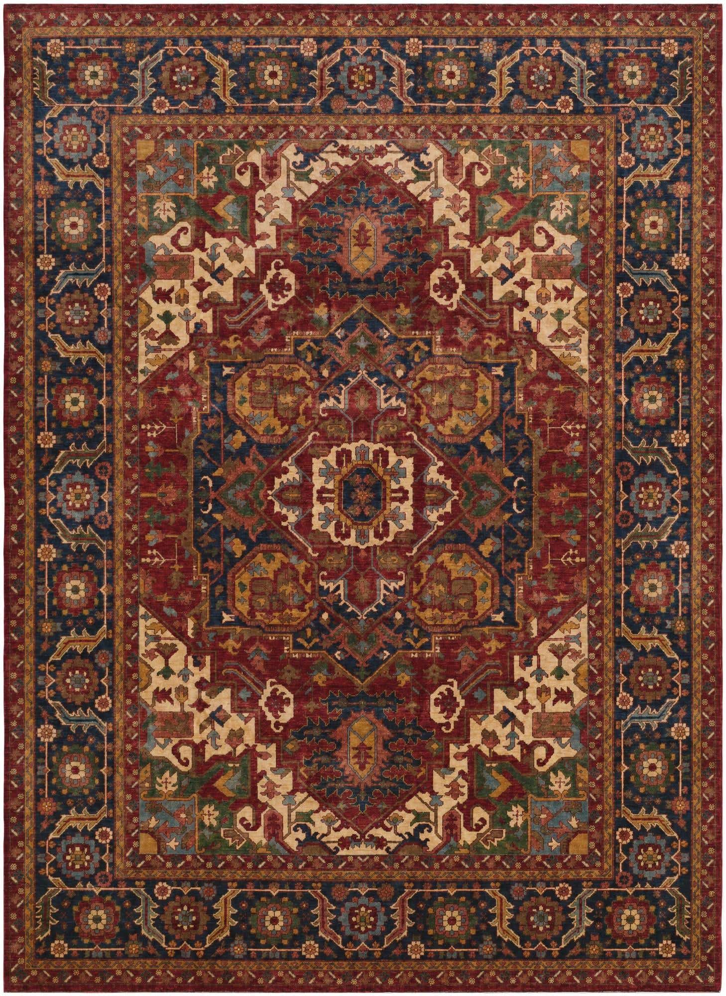 10' x 13' 8 Hand Knotted Heriz Rug