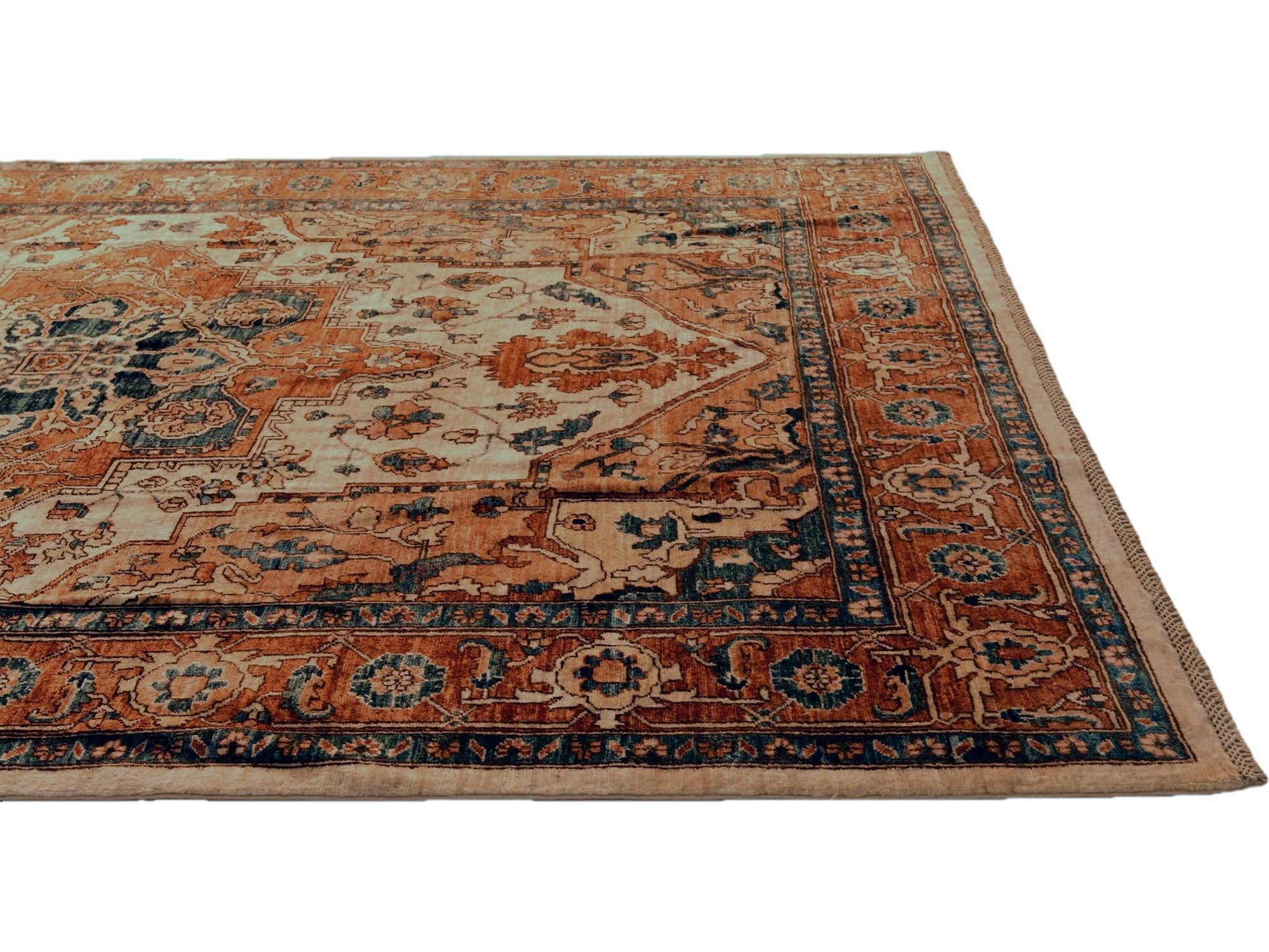 6' 8 x 9' 5 Hand Knotted Heriz Rug