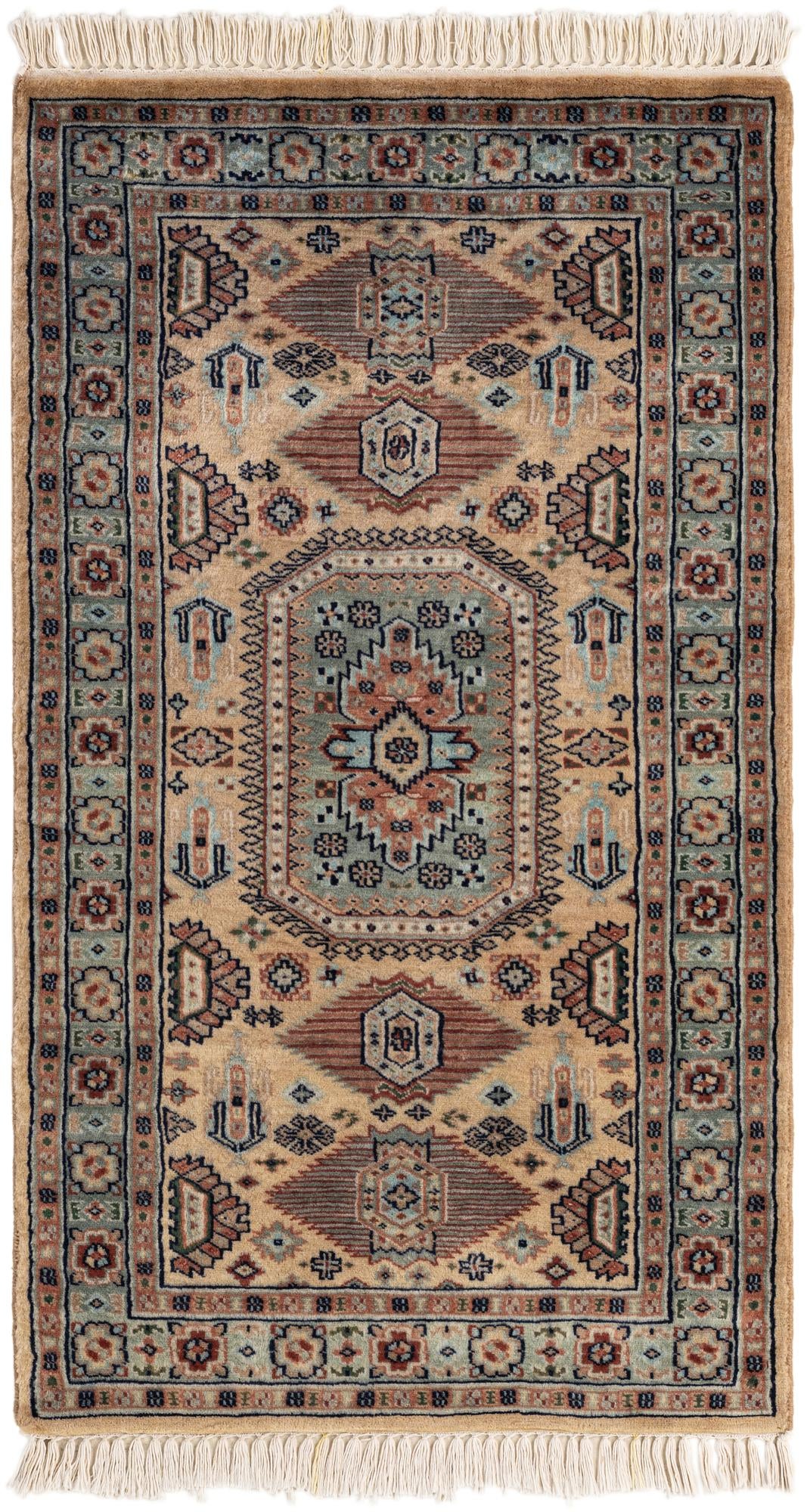 2' 7 x 4' 6  Hand Knotted Karachi Wool Rug
