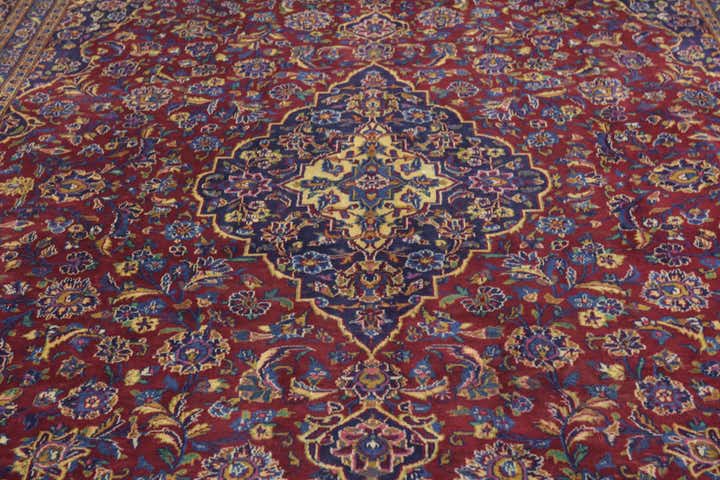 10' x 13' 5 Hand Knotted Kashan Persian Wool Rug