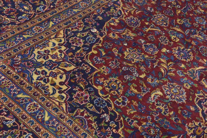 10' x 13' 5 Hand Knotted Kashan Persian Wool Rug