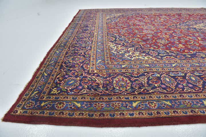 10' x 13' 5 Hand Knotted Kashan Persian Wool Rug