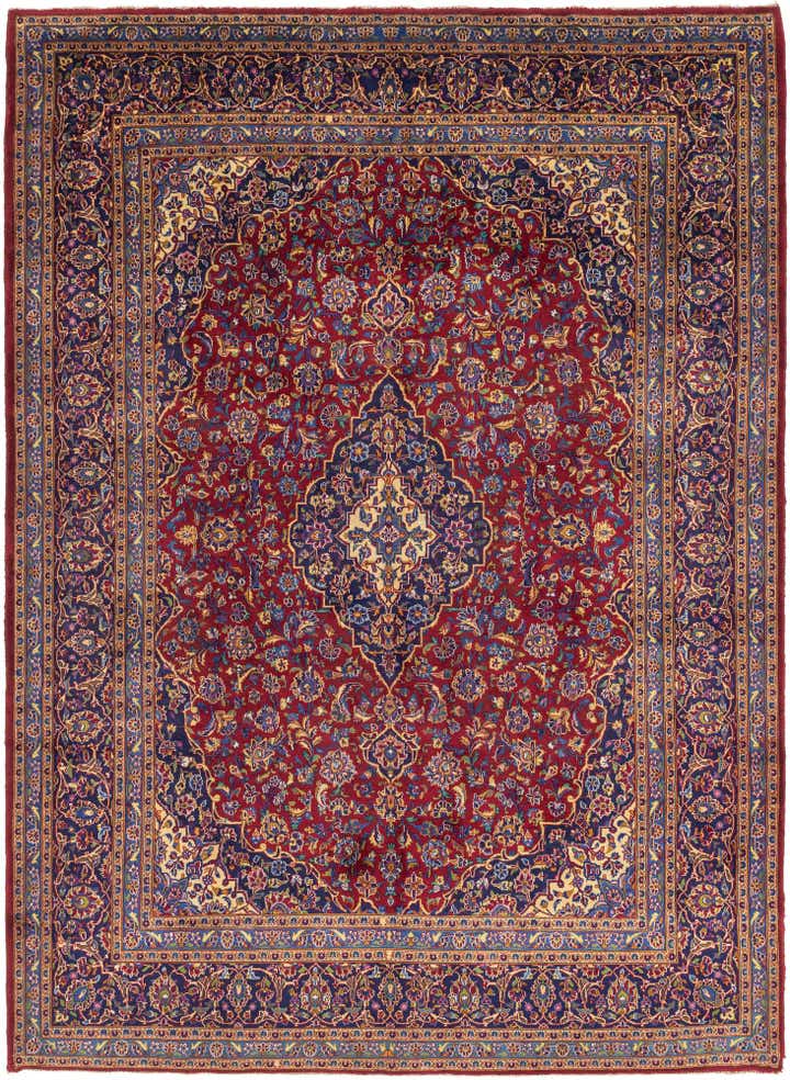 10' x 13' 5 Hand Knotted Kashan Persian Wool Rug
