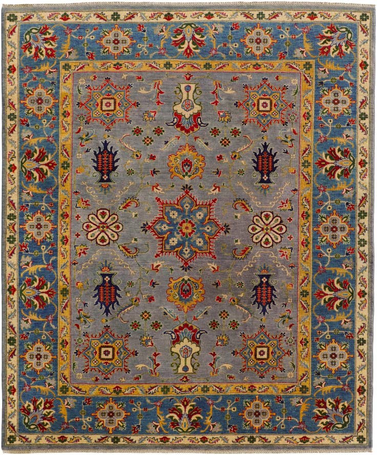 Detailansicht von 245cm x 295cm Handgeknüpft Kazak Teppich