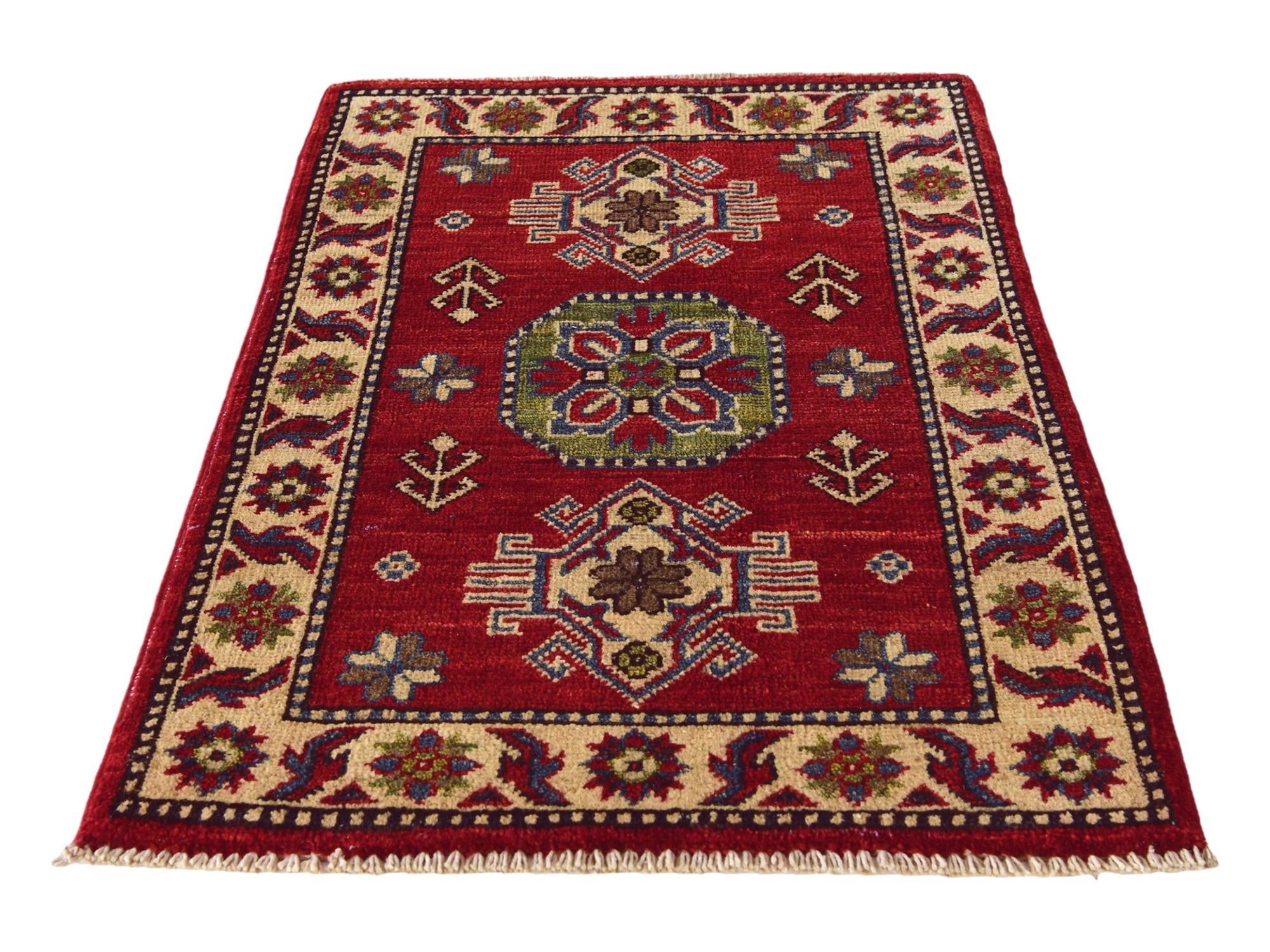 2' x 3' 1 Hand Knotted Kazak Rug