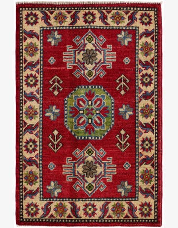 2' x 3' 1 Hand Knotted Kazak Rug