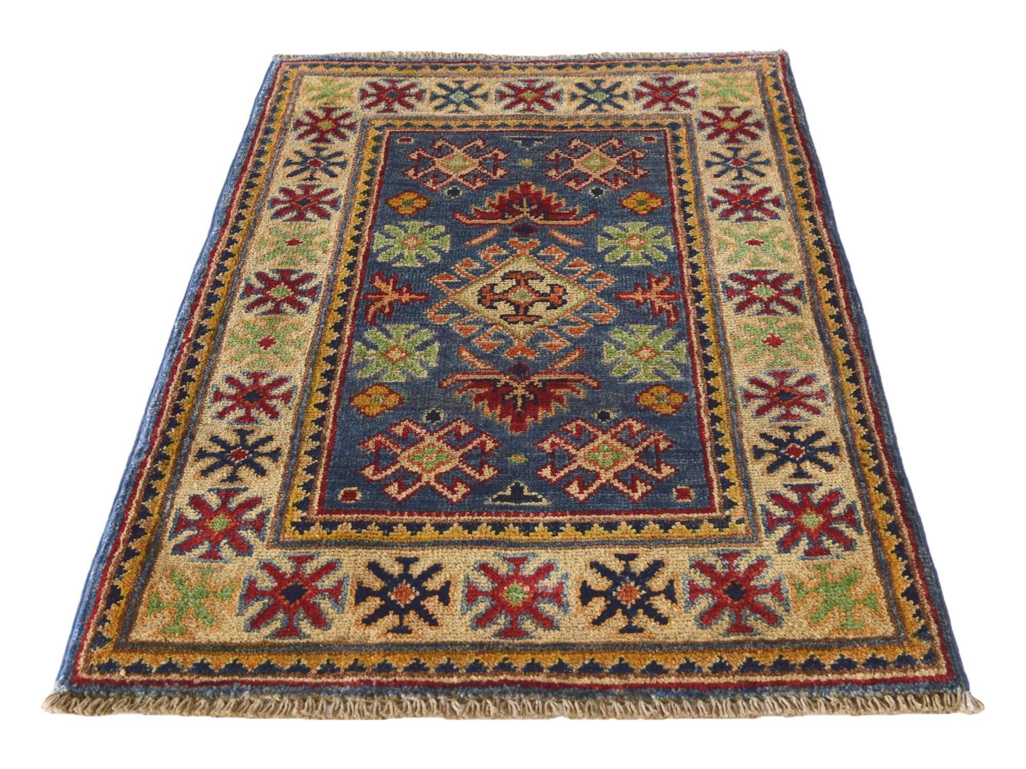 2' x 3' 1 Hand Knotted Kazak Rug
