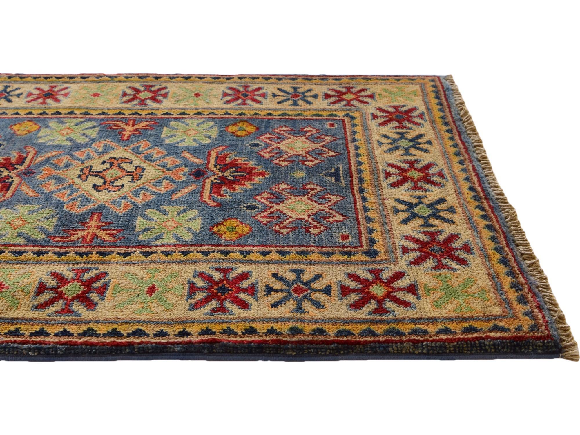 2' x 3' 1 Hand Knotted Kazak Rug