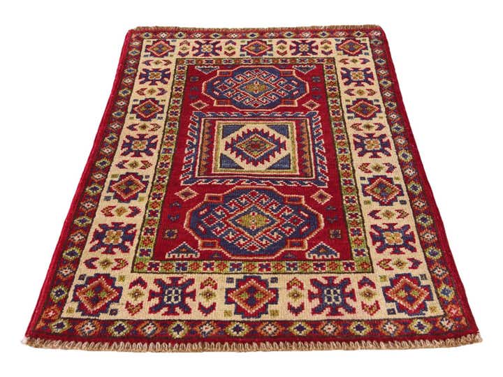 1' 11 x 3' Hand Knotted Kazak Rug