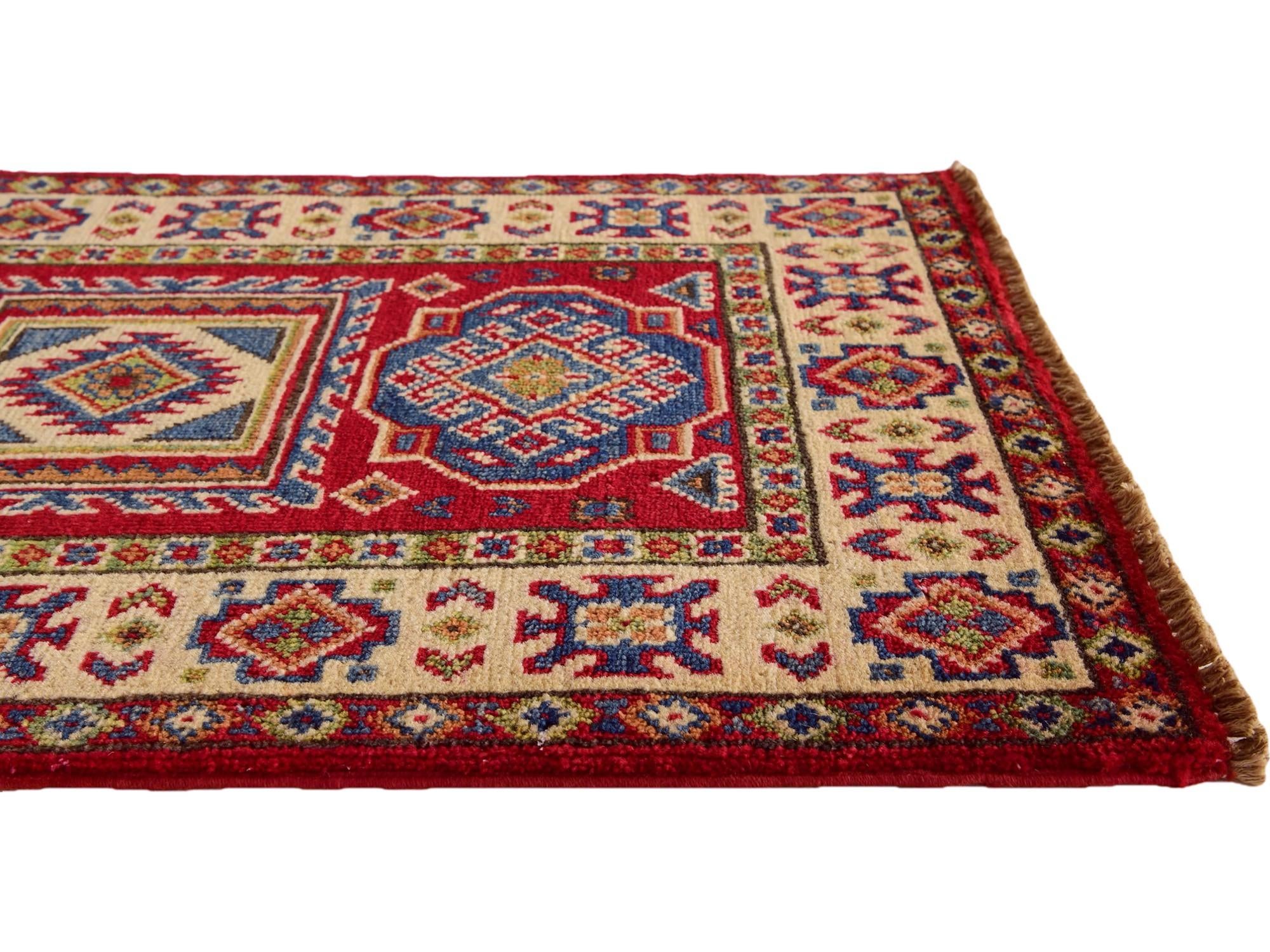 1' 11 x 3' Hand Knotted Kazak Rug