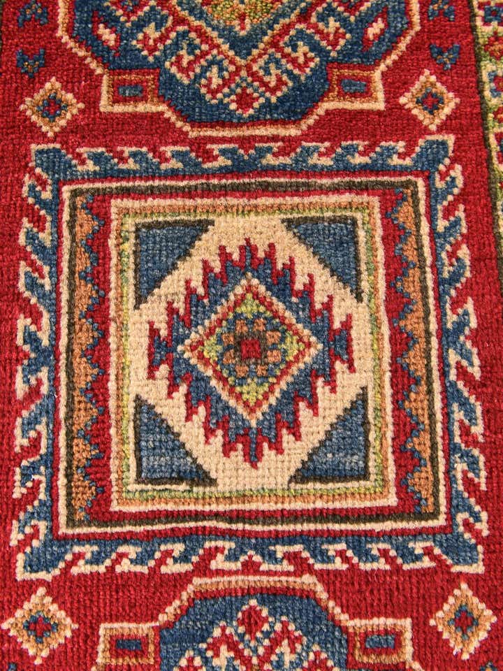 1' 11 x 3' Hand Knotted Kazak Rug