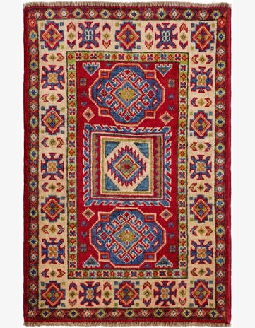 1' 11 x 3' Hand Knotted Kazak Rug