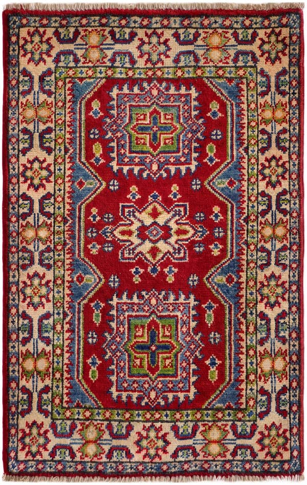 Detail image of 2' x 3' 2 Hand Knotted Kazak Rug