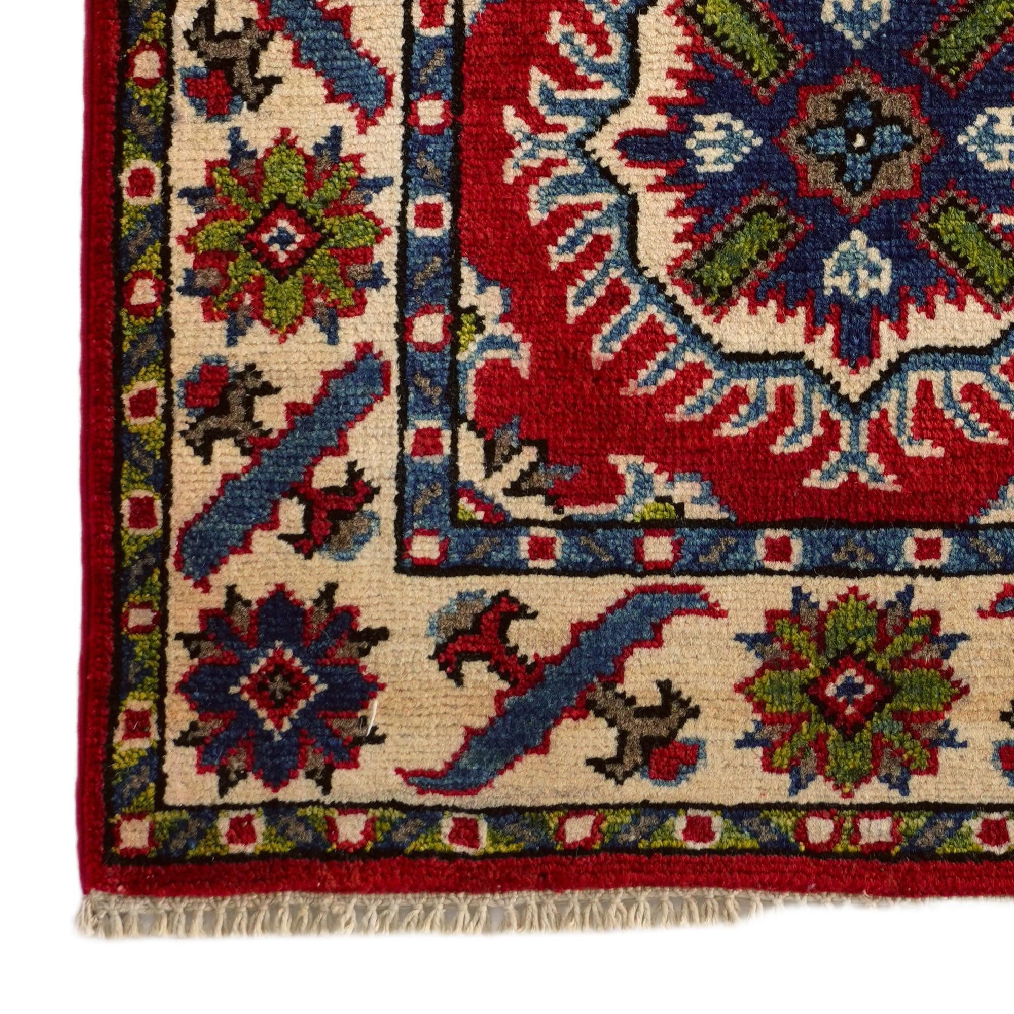 2' x 2' 11 Hand Knotted Kazak Rug