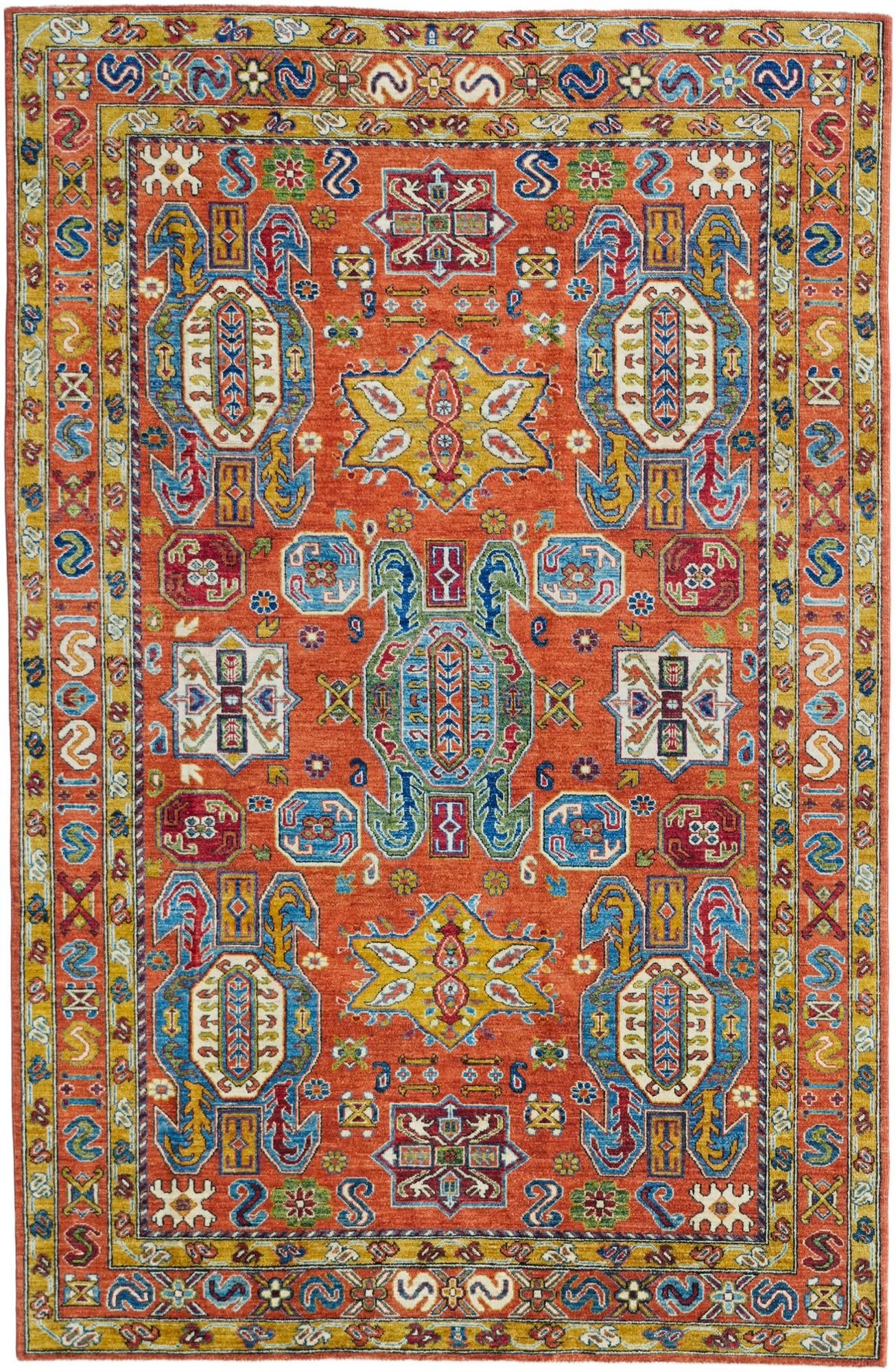 6' 6 x 10' Hand Knotted Kazak Rug