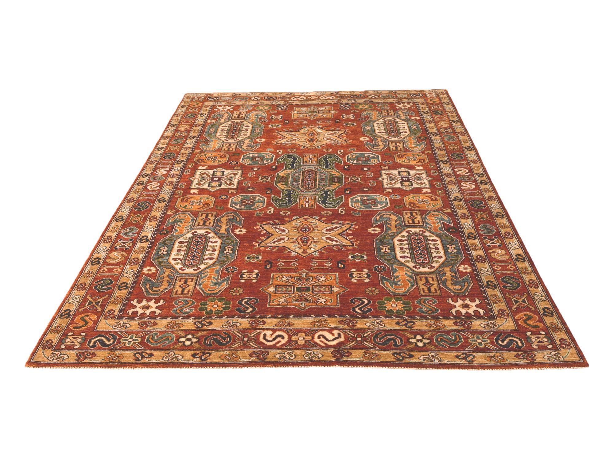 6' 8 x 10' 6 Hand Knotted Kazak Rug