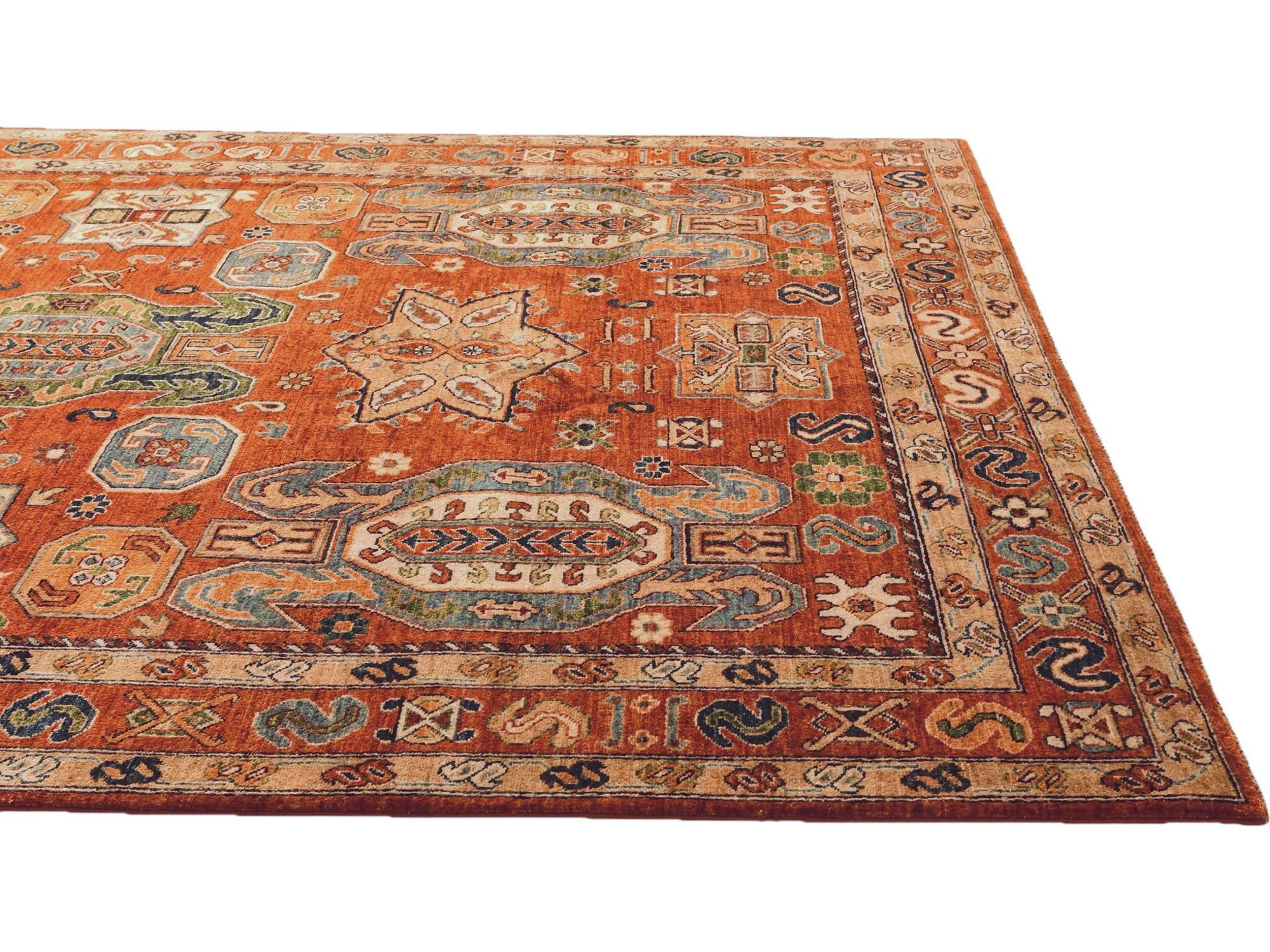 6' 8 x 10' 6 Hand Knotted Kazak Rug