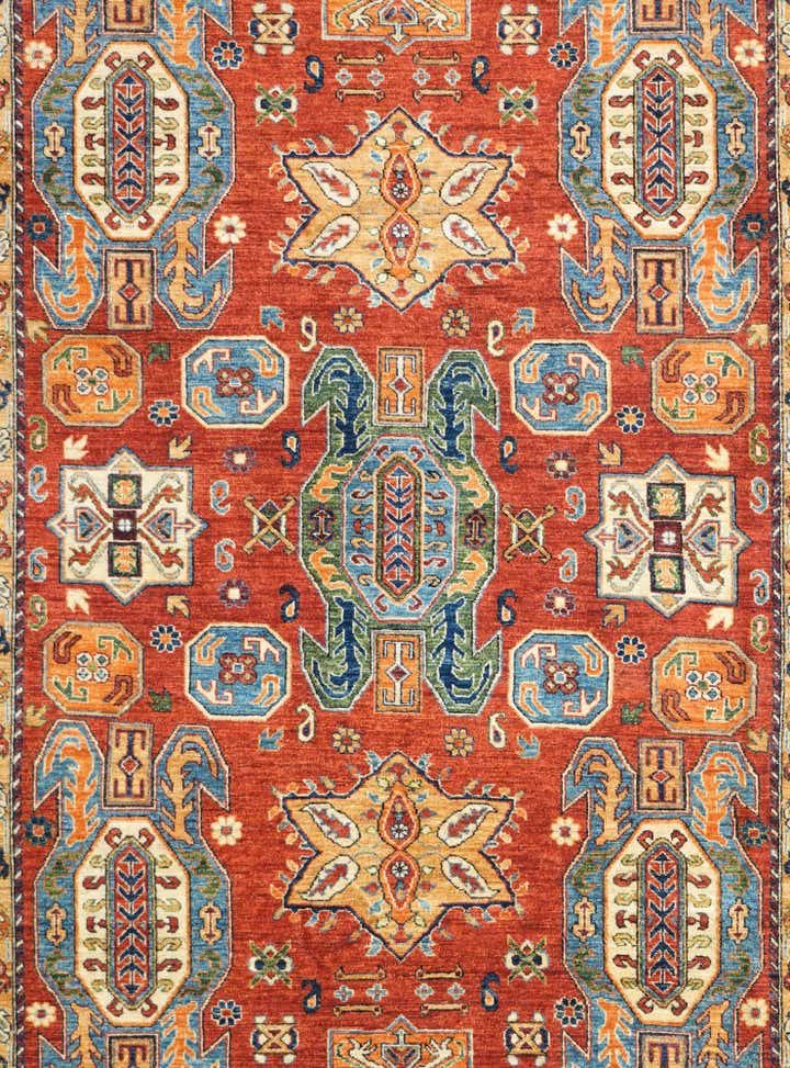 6' 8 x 10' 6 Hand Knotted Kazak Rug