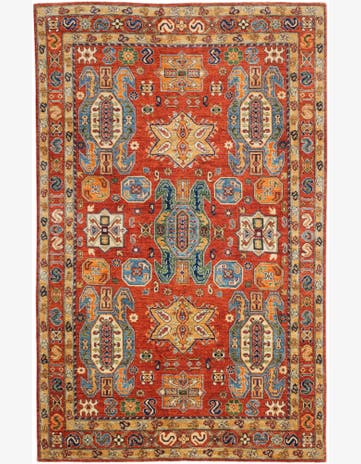 6' 8 x 10' 6 Hand Knotted Kazak Rug