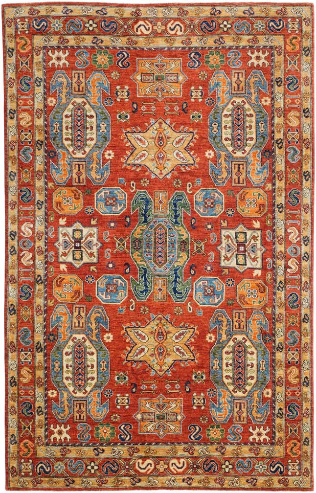 6' 8 x 10' 6 Hand Knotted Kazak Rug