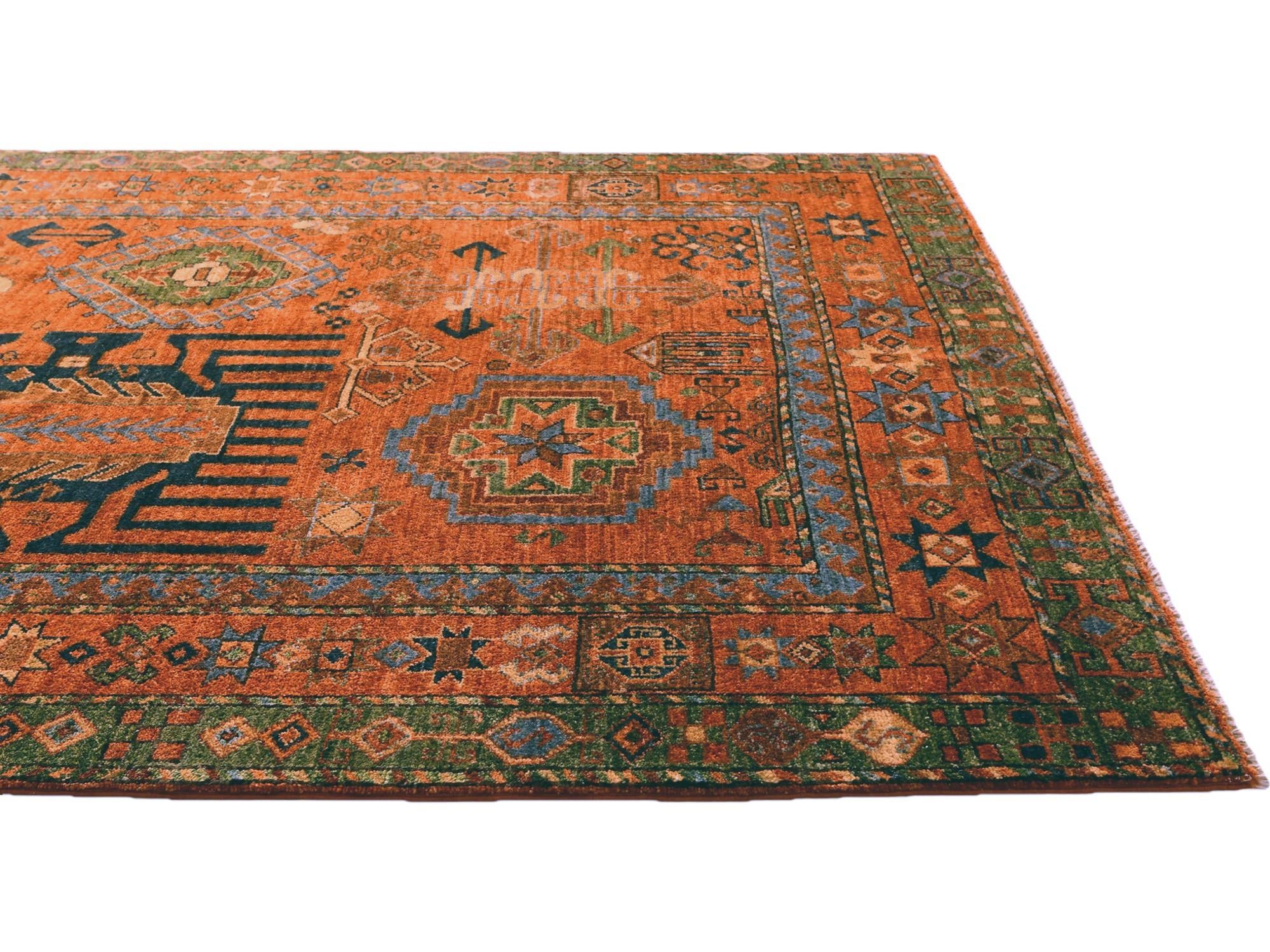 5' 2 x 7' 4 Hand Knotted Kazak Rug