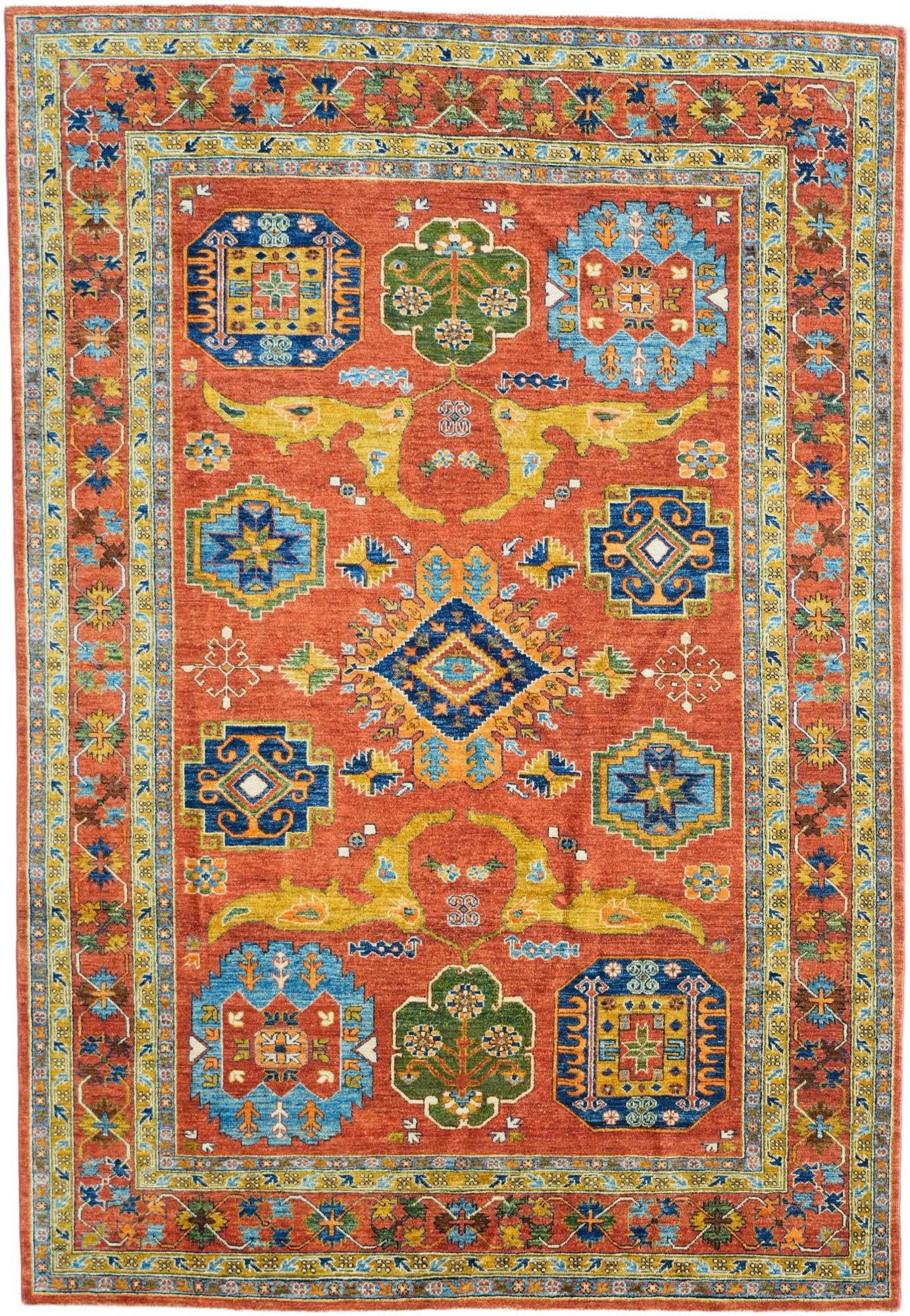 6' 9 x 9' 9 Hand Knotted Kazak Rug