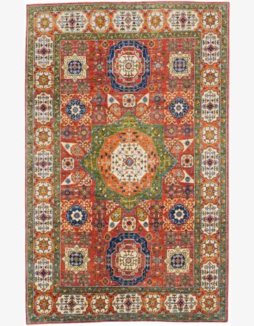 6' 9 x 10' 8 Hand Knotted Kazak Rug