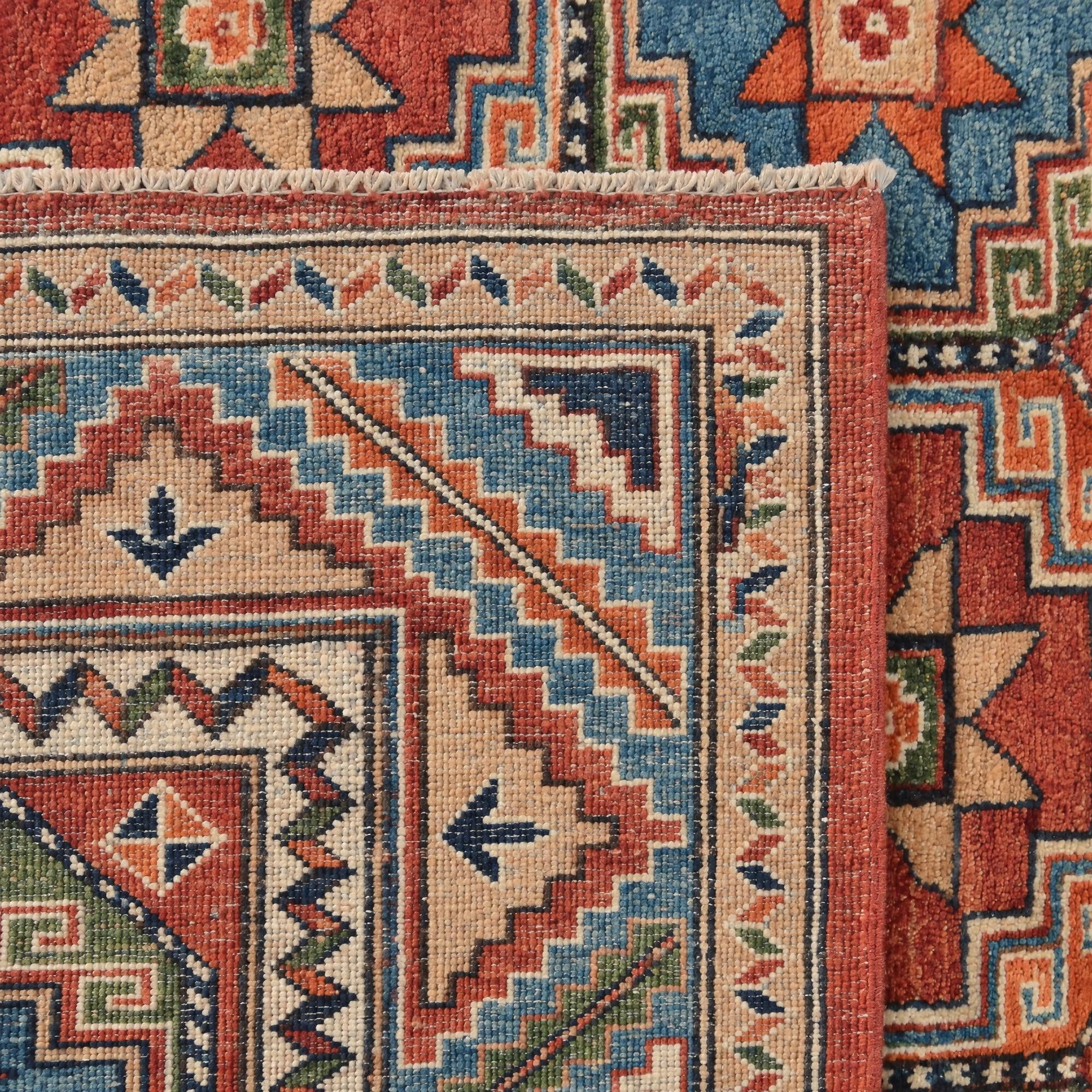 150cm x 195cm anudado a mano Kazak Alfombra