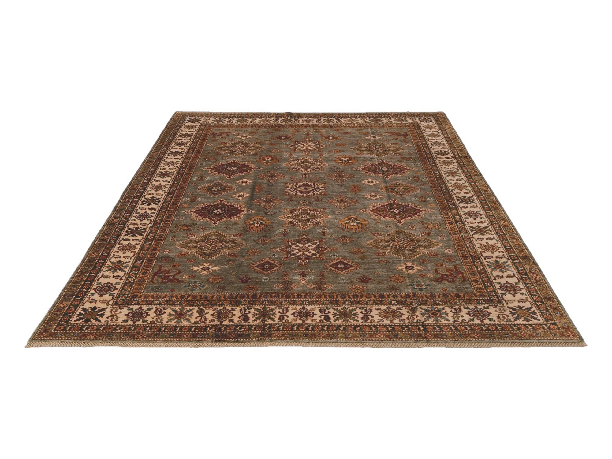 8' 1 x 9' 8 Hand Knotted Kazak Rug