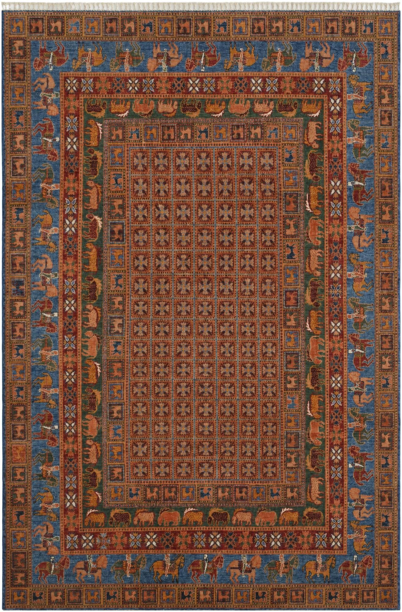 6' 11 x 10' 4 Hand Knotted Kazak Rug