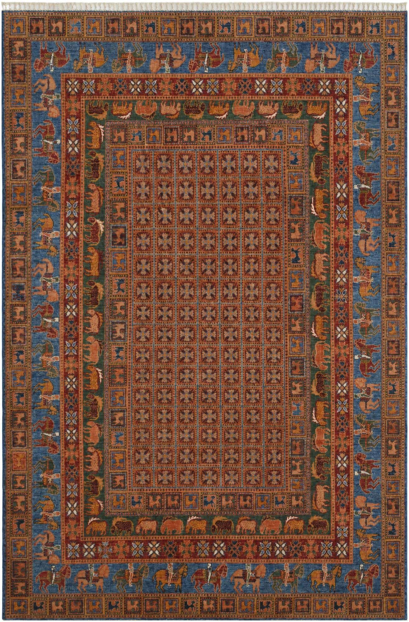 6' 11 x 10' 4 Hand Knotted Kazak Rug