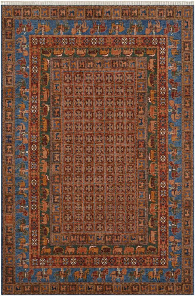 6' 11 x 10' 4 Hand Knotted Kazak Rug