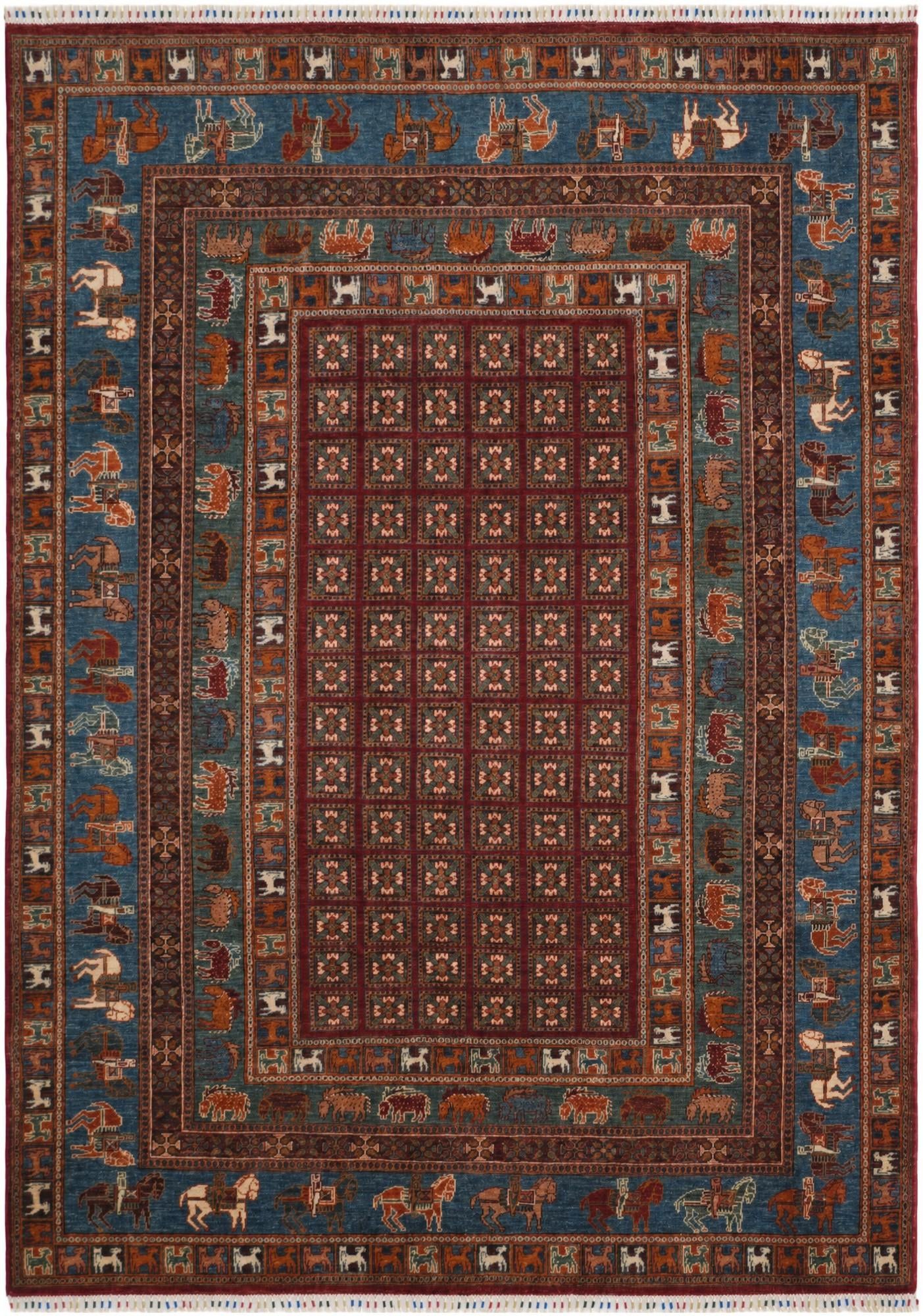 6' 10 x 9' 7 Hand Knotted Kazak Rug