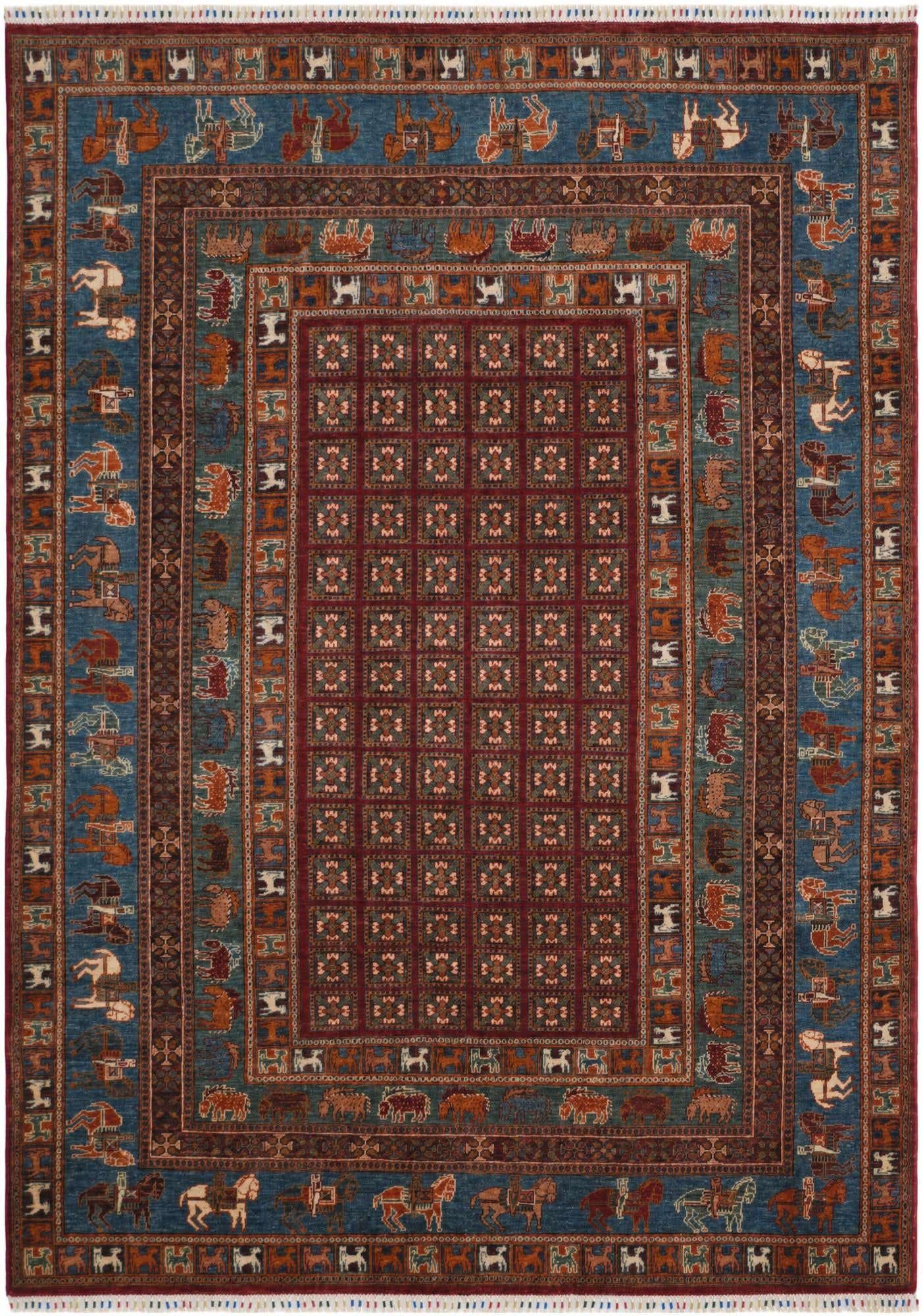 6' 10 x 9' 7 Hand Knotted Kazak Rug