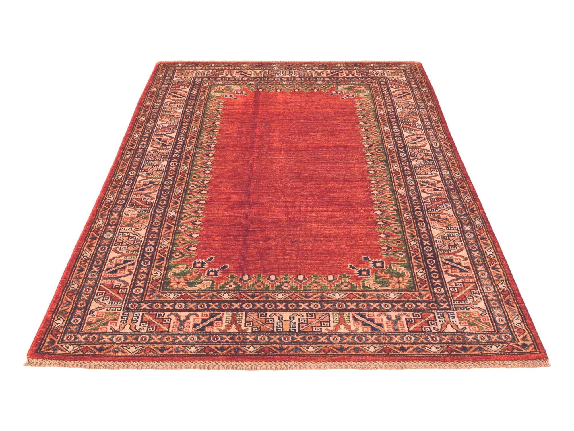4' 3 x 6' 4 Hand Knotted Kazak Rug