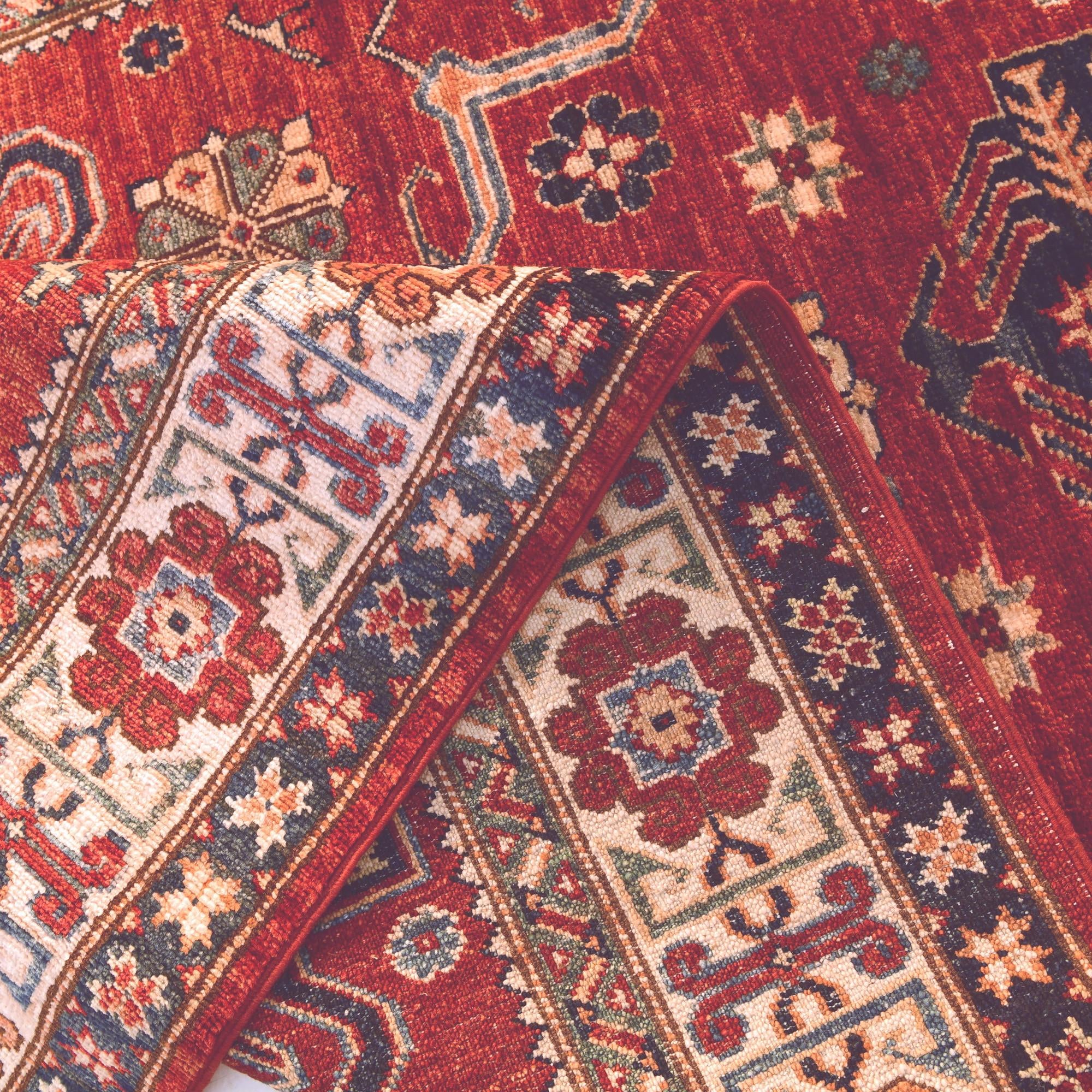 4' x 6' 10 Hand Knotted Kazak Rug